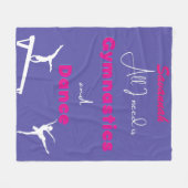 Alles was ich brauche ist Gymnastik und Tanz Fleecedecke (Vorderseite (Horizontal))