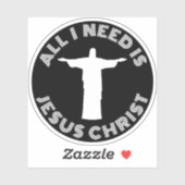 Alles was ich brauche ist Jesus Christus - v2 (wei Aufkleber (Blatt)