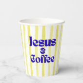 Alles, was ich brauche, ist Jesus & Kaffee - gelb, Pappbecher (Rückseite)