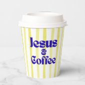 Alles, was ich brauche, ist Jesus & Kaffee - gelb, Pappbecher (Rückseite)