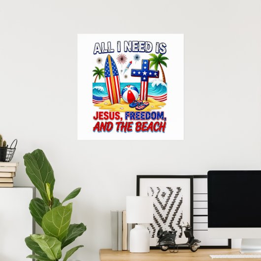 ALLES WAS ICH BRAUCHE IST JESUS POSTER (Heimbüro)
