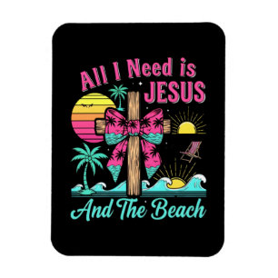 Alles was ich brauche ist Jesus und der Strand Magnet