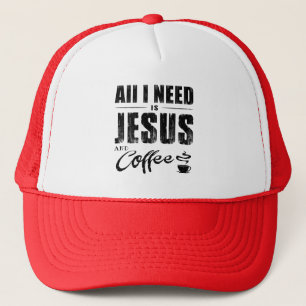 Alles was ich brauche ist Jesus und Kaffee Trucke Truckerkappe