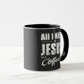 Alles, was ich brauche, ist Jesus und Kaffeetypogr Tasse (VorderseiteRechts)