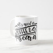 Alles was ich brauche ist Kaffee & Mascara Girly F Kaffeetasse (Vorderseite Links)