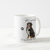Alles, was ich brauche, ist Kaffee und Berner Hund Kaffeetasse (VorderseiteRechts)