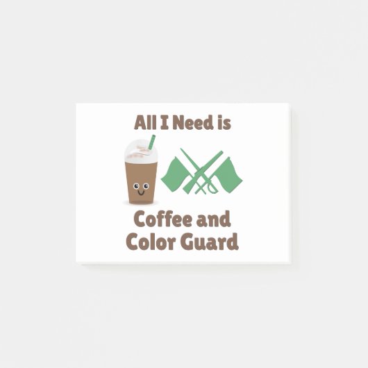 Alles, was ich brauche, ist Kaffee- und Farbschutz Post-it Klebezettel (Vorderseite)