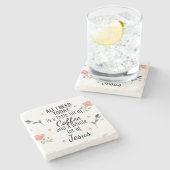 Alles, was ich brauche, ist Kaffee und Jesus Unter Steinuntersetzer (Seitenansicht)