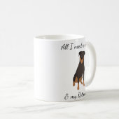 Alles, was ich brauche, ist Kaffee und mein Rottwe Kaffeetasse (VorderseiteRechts)