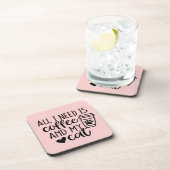 Alles, was ich brauche, ist Kaffee und meine Katze Getränkeuntersetzer (Rechte Seite)