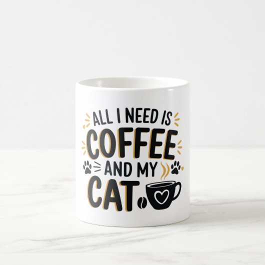 Alles was ich brauche ist Kaffee und meine Katze Kaffeetasse (Mittel)