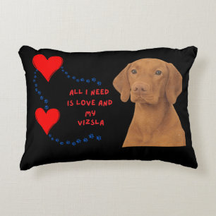 Alles, was ich brauche, ist Liebe & meine Vizsla - Dekokissen