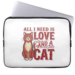 Alles was ich brauche ist Liebe und eine Katze Vin Laptopschutzhülle