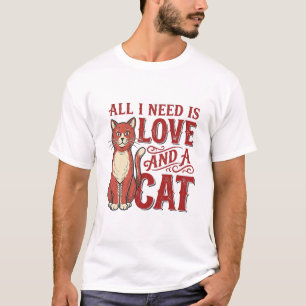 Alles was ich brauche ist Liebe und eine Katze Vin T-Shirt