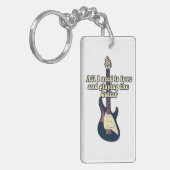 Alles was ich brauche ist Liebe und Gitarre spiele Schlüsselanhänger (Vorderseite links)