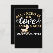 Alles, was ich brauche, ist Liebe und Ziege Begleitkarte (Vorne/Hinten)