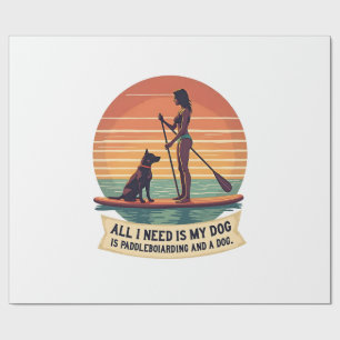 Alles, was ich brauche, ist mein Hund und Paddlebo Geschenkpapier