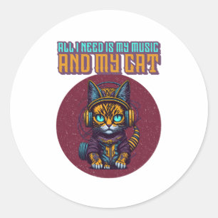 Alles was ich brauche ist meine Musik und meine Ka Runder Aufkleber
