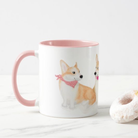 "Alles, was ich brauche, ist Tee und Corgis Tasse (Mit Donut)