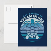 Alles, was ich brauche, ist Vitamin Sea - Retro Sc Postkarte (Vorne/Hinten)