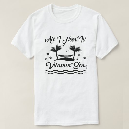 Alles was ich brauche ist Vitamin Sea Summer Beach T-Shirt (Design vorne)