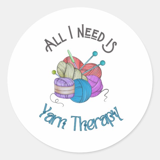 Alles, was ich brauche, ist Yarn Therapy Sticker (Vorderseite)