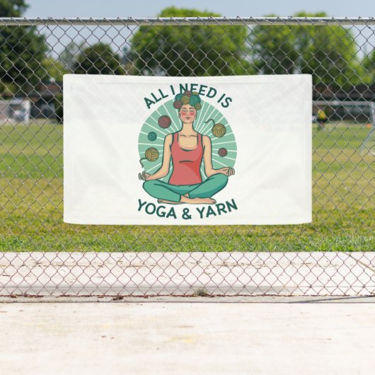 Alles, was ich brauche, ist Yoga und Yarne Phrase Banner (Insitu)