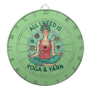 Alles, was ich brauche, ist Yoga und Yarne Phrase Dartscheibe