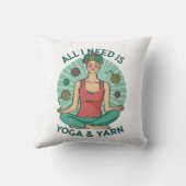Alles, was ich brauche, ist Yoga und Yarne Phrase Kissen (Rückseite)