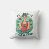 Alles, was ich brauche, ist Yoga und Yarne Phrase Kissen (Vorderseite)