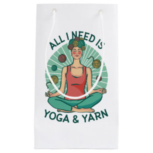Alles, was ich brauche, ist Yoga und Yarne Phrase Kleine Geschenktüte