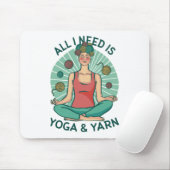 Alles, was ich brauche, ist Yoga und Yarne Phrase Mousepad (Mit Mouse)