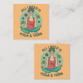 Alles, was ich brauche, ist Yoga und Yarne Phrase Quadratische Visitenkarte (Vorne/Hinten)