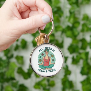 Alles, was ich brauche, ist Yoga und Yarne Phrase Schlüsselanhänger