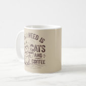 Alles, was ich brauche, sind Katzen und Kaffee. Kaffeetasse (Vorderseite Links)