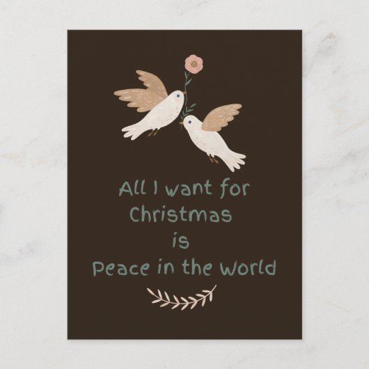Alles, was ich für den Weihnachtsfrieden in den We Postkarte (Vorderseite)