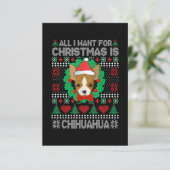 Alles, was ich für Weihnachten Chihuahua Hund Love RSVP Karte (Stehend Vorderseite)