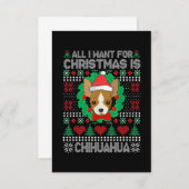Alles, was ich für Weihnachten Chihuahua Hund Love RSVP Karte (Vorne/Hinten)