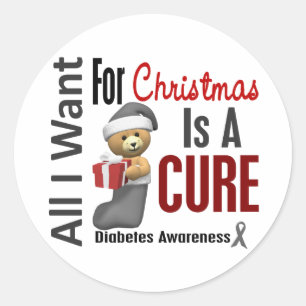 Alles, was ich für Weihnachtsdiabetes Gewollt habe Runder Aufkleber
