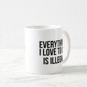 Alles, was ich gerne tue, ist illegal kaffeetasse (VorderseiteRechts)