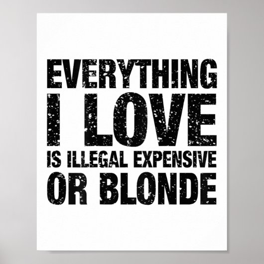Alles, was ich Liebe ist illegal teuer oder blond Poster (Vorne)