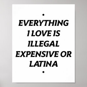 Alles, was ich Liebe ist illegal teuer oder Latina Poster