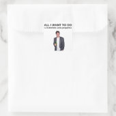 Alles, was ich machen will quadratischer aufkleber (Tasche)