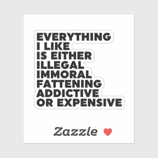 Alles, was ich mag aufkleber (Blatt)