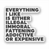 Alles, was ich mag aufkleber (Vorderseite)