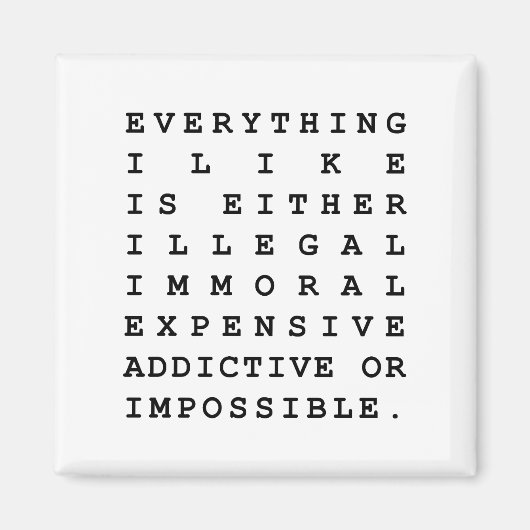 Alles, was ich mag magnet (Vorne)