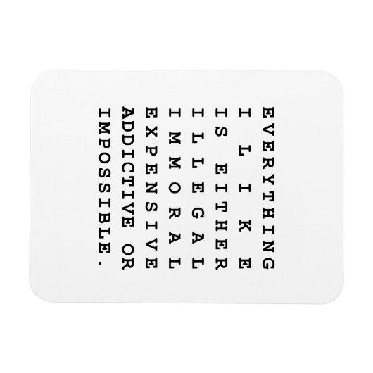 Alles, was ich mag magnet (Horizontal)