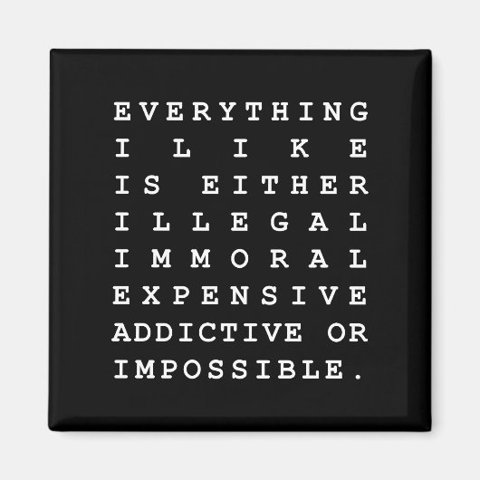 Alles, was ich mag magnet (Vorne)