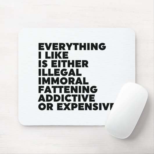 Alles, was ich mag mousepad (Mit Mouse)