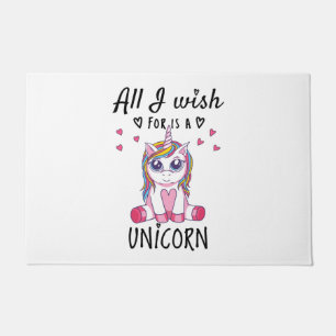 Alles, was ich mir wünsche, ist ein Einhorn Fußmatte